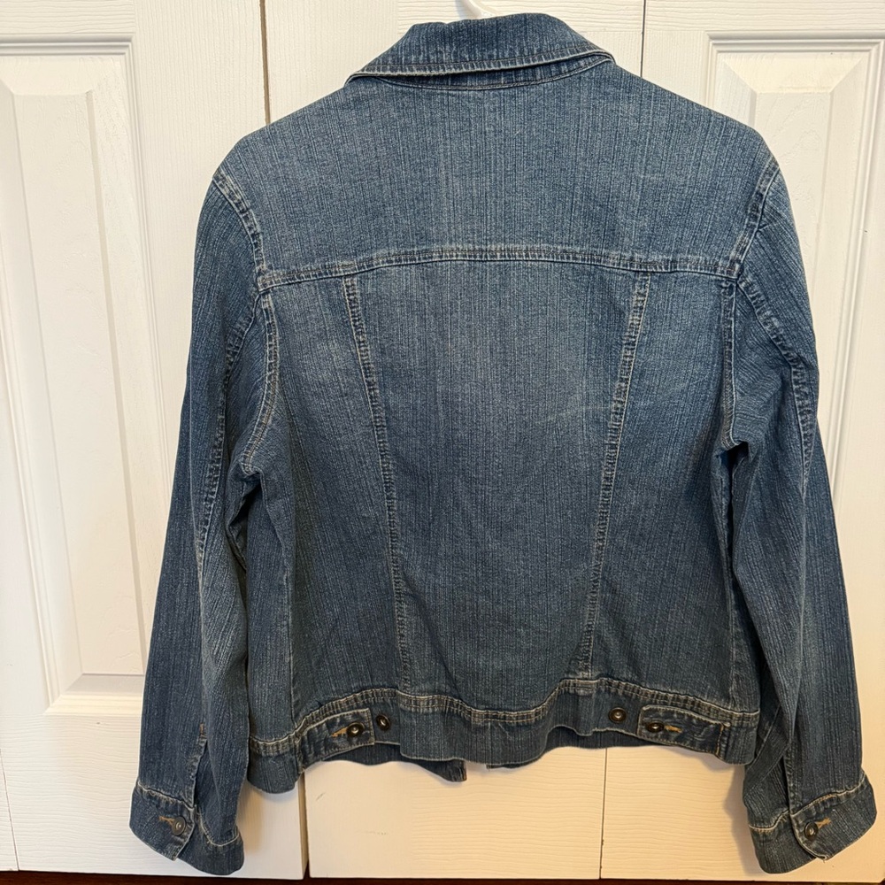 St Johns Bay Women’s L Blue Jeans Denim Cotton Blend Jacket Coat Spring Fall - Picture 8 of 16